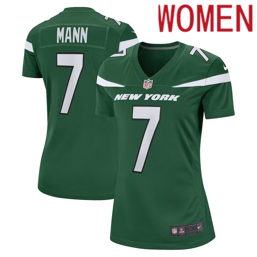 Women New York Jets 7 Braden Mann Nike Gotham Green Game NFL Jersey